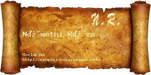 Némethi Róza névjegykártya