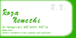 roza nemethi business card